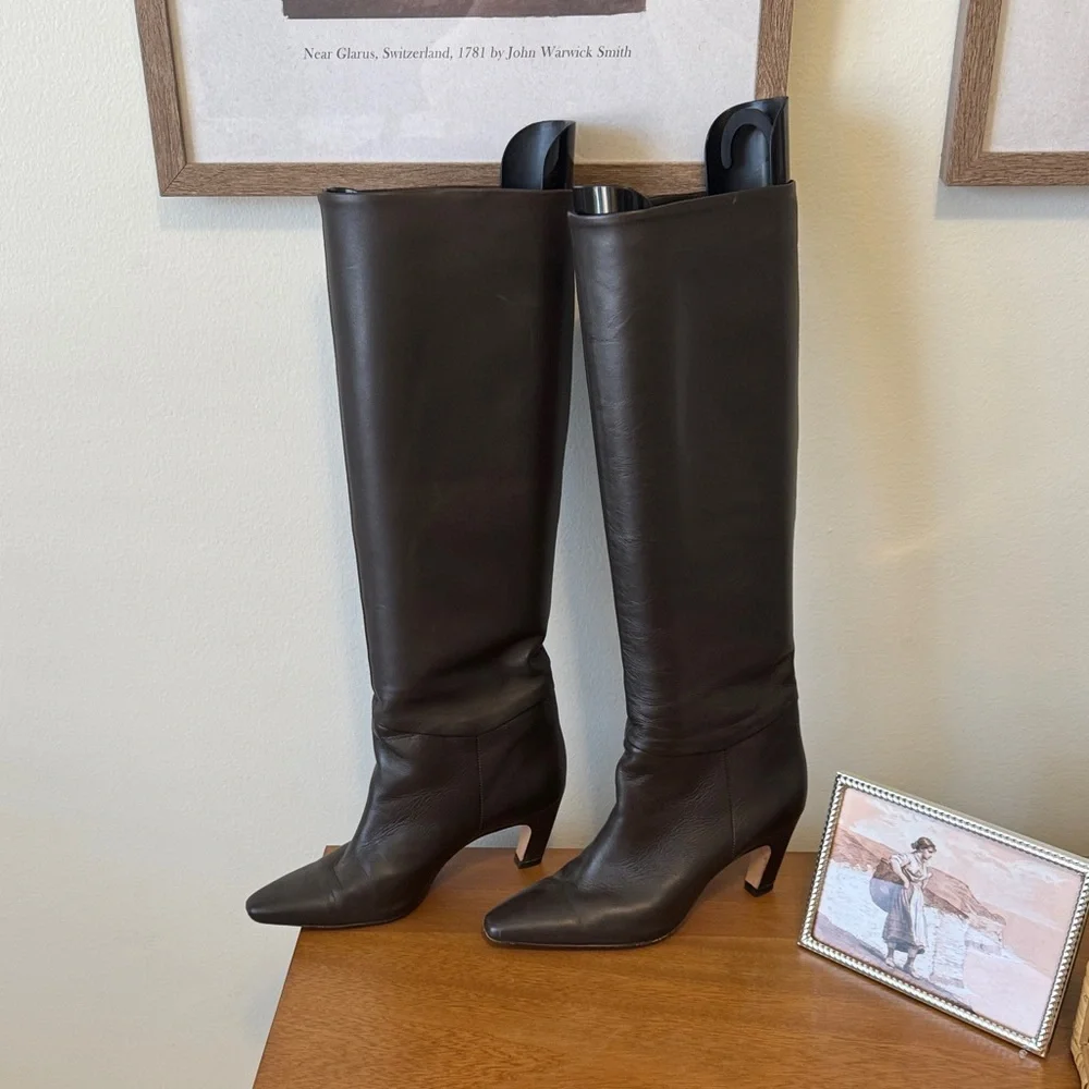 Everlane The Knee-High Banana Boot, Dark Brown, Sz 7 - Picture 5 of 9